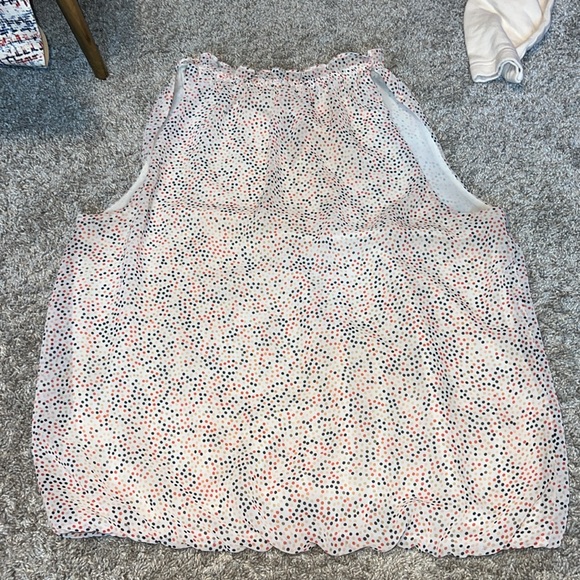 Max Studio Micro Dot Sleeveless Tie Neck Bubble Hem Blouse Size Medium - Picture 2 of 7